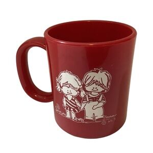 Vintage NLS Red Teachers Cup Melamine Plastic  “Teaching To Touch Life Forever”